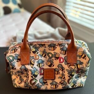 Dooney & Bourke Bee Print Satchel - Brown and Cream